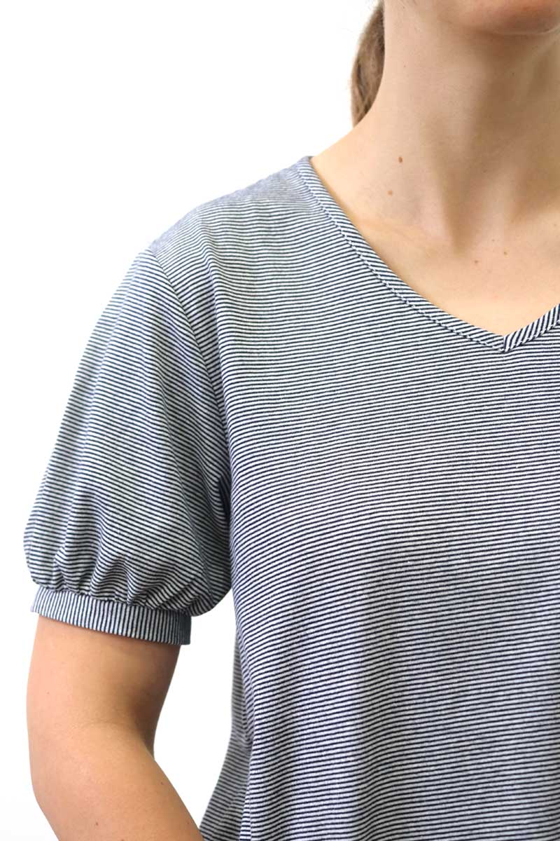neck line and sleeve detail of the Threadz Miss Perfect Tee