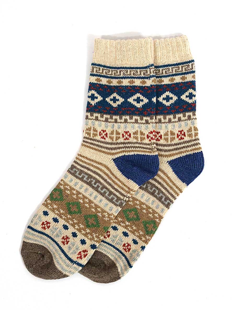  Nordic Style Socks in Bone showing one pair