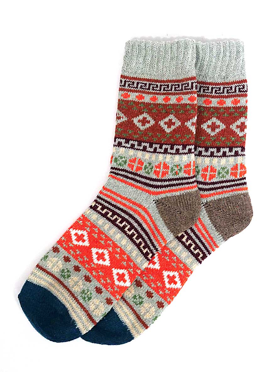 1 pair of Grey Nordic Style Socks