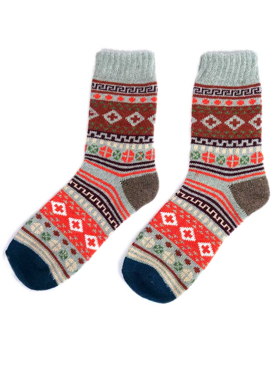 two Grey Nordic Style Socks