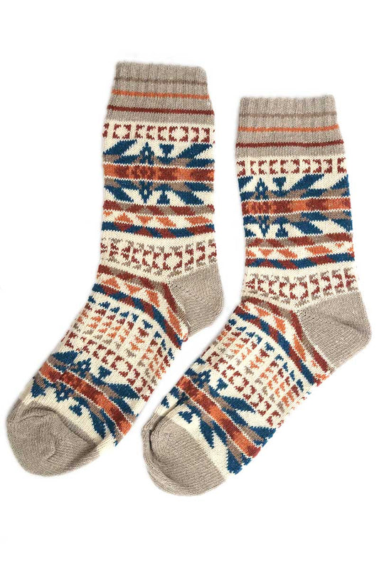 pair of Nordic style Pop socks in Bone Wool blend