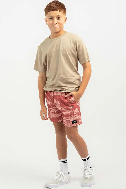 Rip Curl Boys Shorts Dreamers Volley in Burnt Red Full