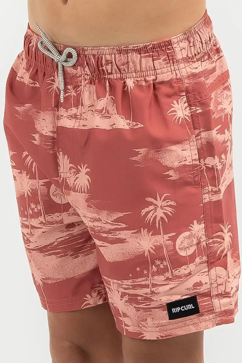Rip Curl Boys Shorts Dreamers Volley in Burnt Red Side