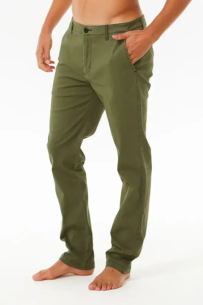 Rip Curl Classic Surf Chino Pant in Olive Side