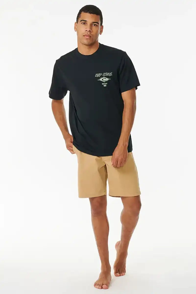Rip Curl Fade Out Icon Tee in Black/Green Full