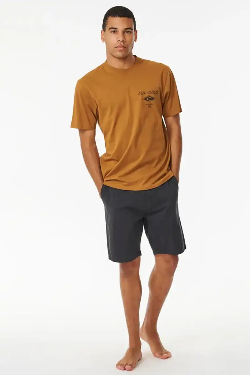Rip Curl Fade Out Icon Tee in Gold