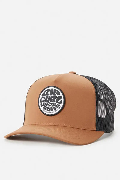 Rip Curl Mens Cap Wetsuit Icon Trucker in Light Brown Side