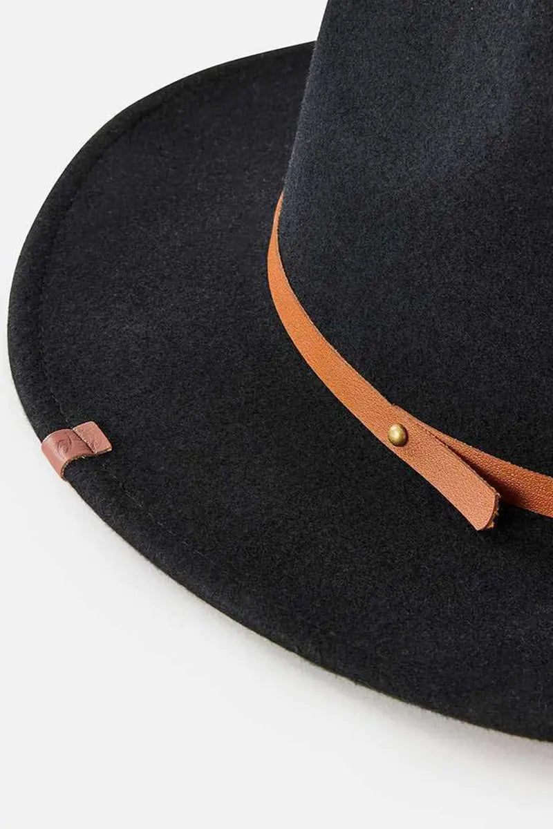 detailing on the Rip Cur Hat Nevada Wool Panama in Black