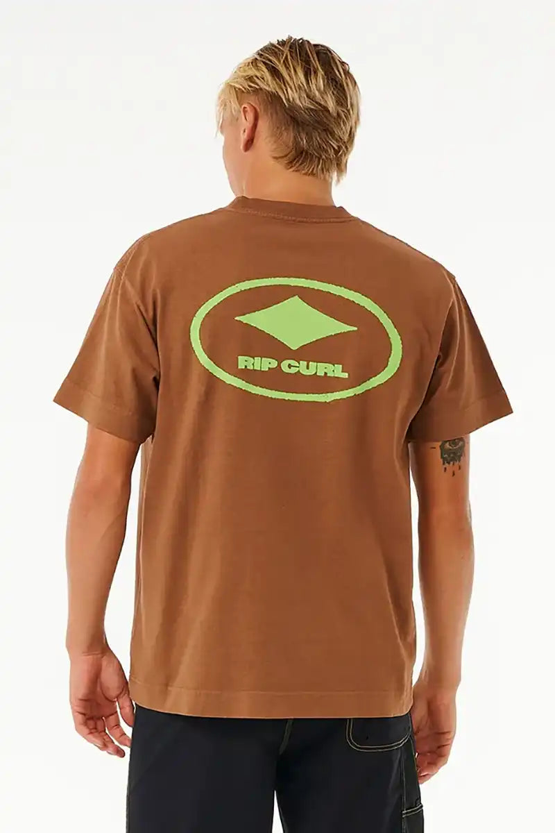Rip Curl Tee Quality Surf Products Oval in Mocha Back