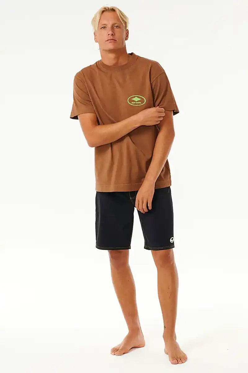 Rip Curl Tee Quality Surf Products Oval in Mocha Full