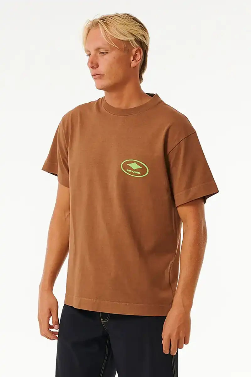 Rip Curl Tee Quality Surf Products Oval in Mocha Side