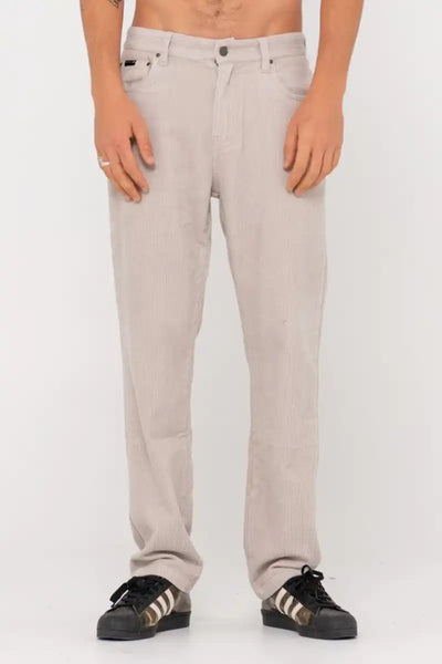 Rusty Mens Pant Rifts 5 Pocket in Oyster Gray Front