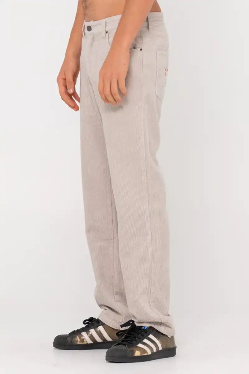 Rusty Mens Pant Rifts 5 Pocket in Oyster Gray Side