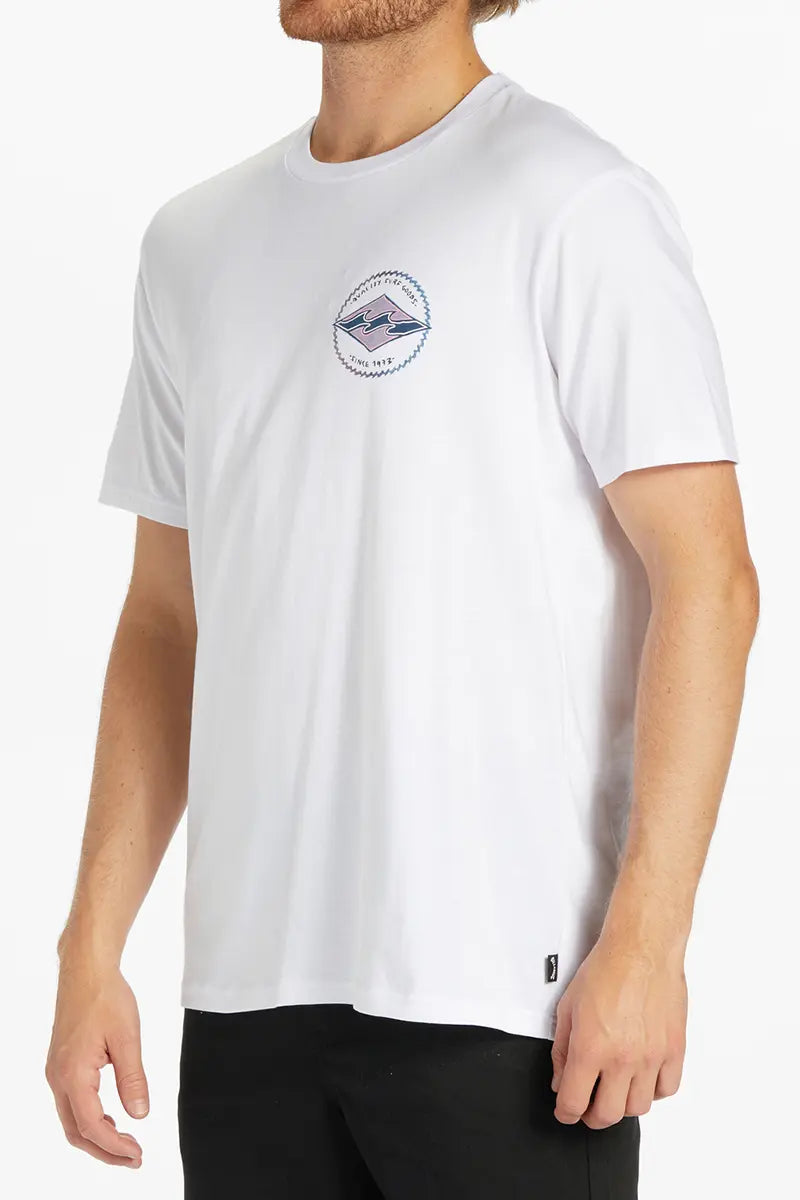 side view of the Billabong Mens Tee Rotor Diamond in White