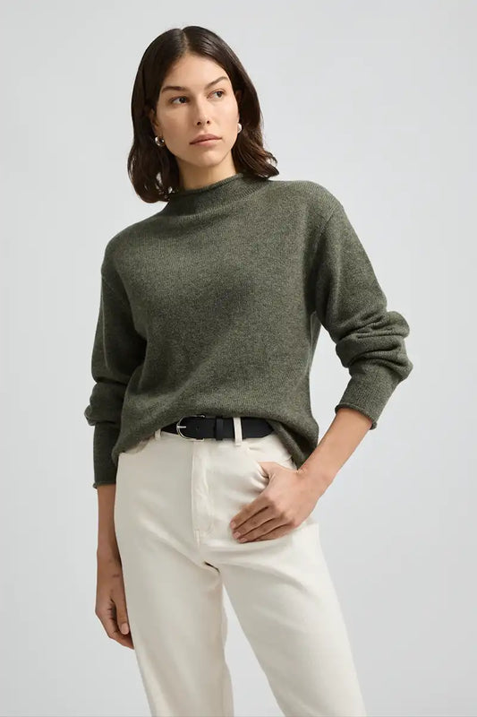 Toorallie Women's Jumper Relaxed Fit Mock Neck in Bay Leaf