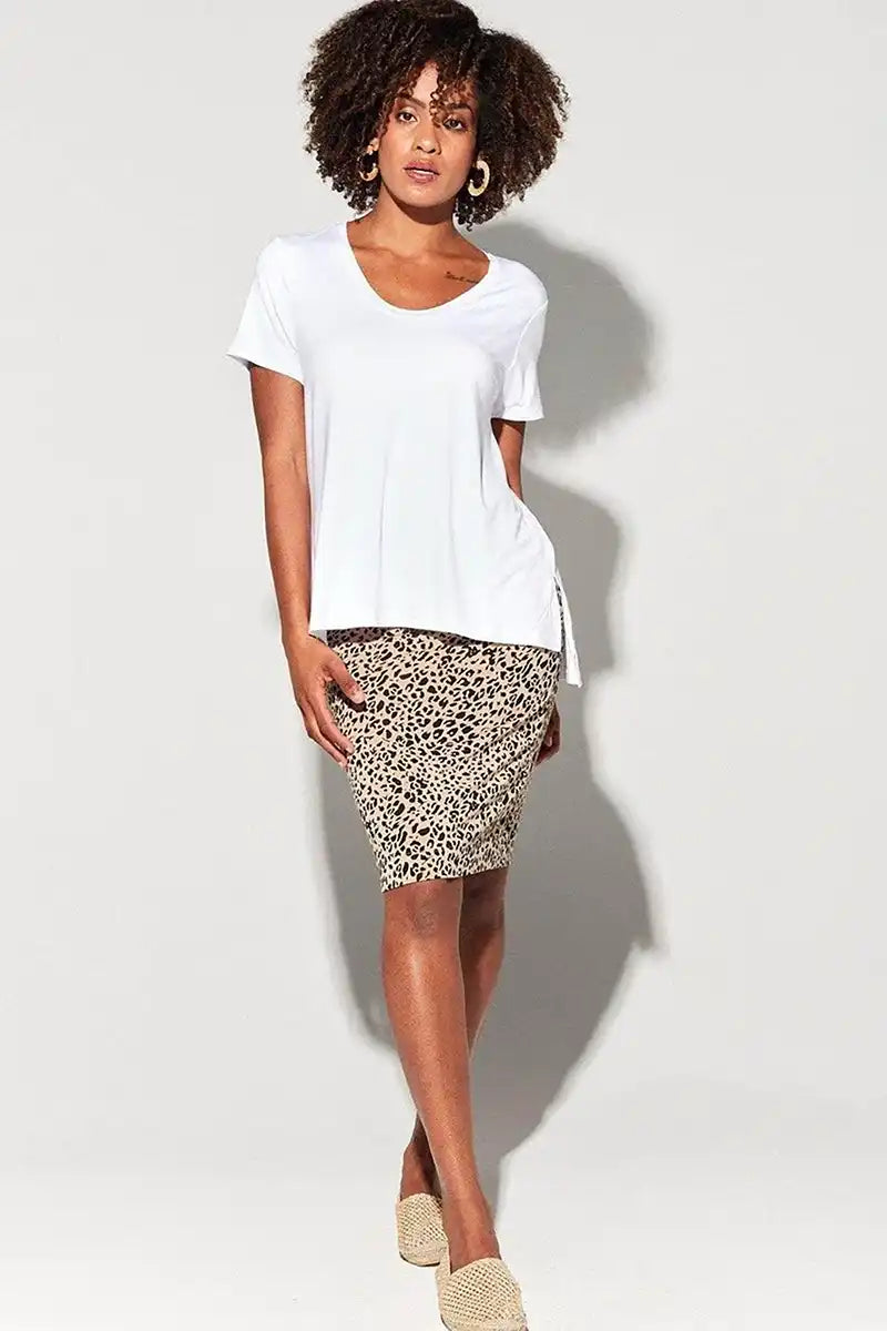 Whitney Leopard Bamboo Tube Skirt - Midi