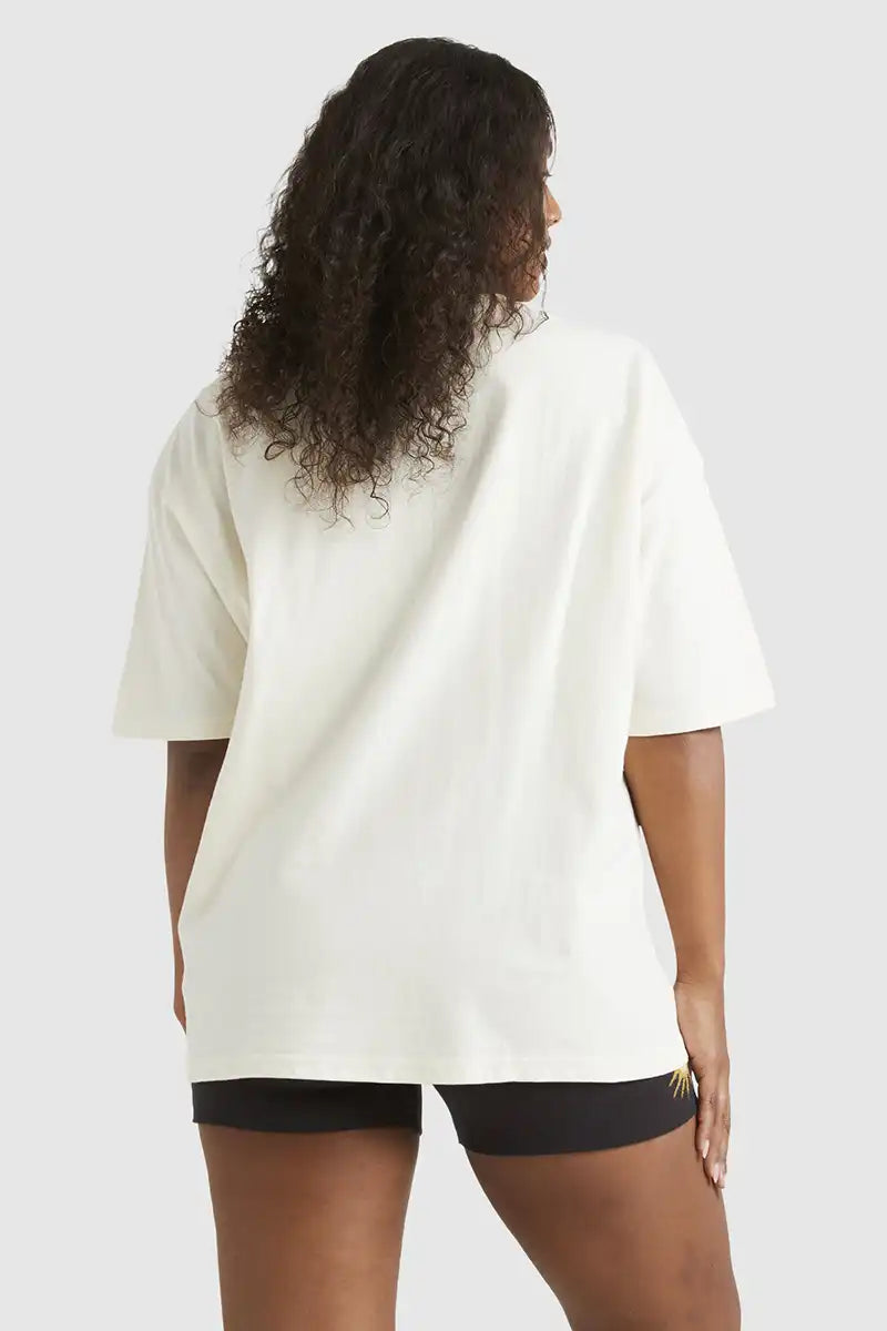 Billabong Women's Sunset Beach T-Shirt in Salt Crystal - back view on model