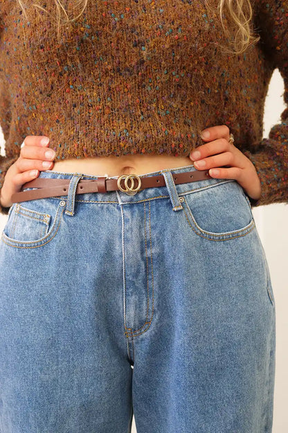 Chille Womens Skinny Belt in Brown