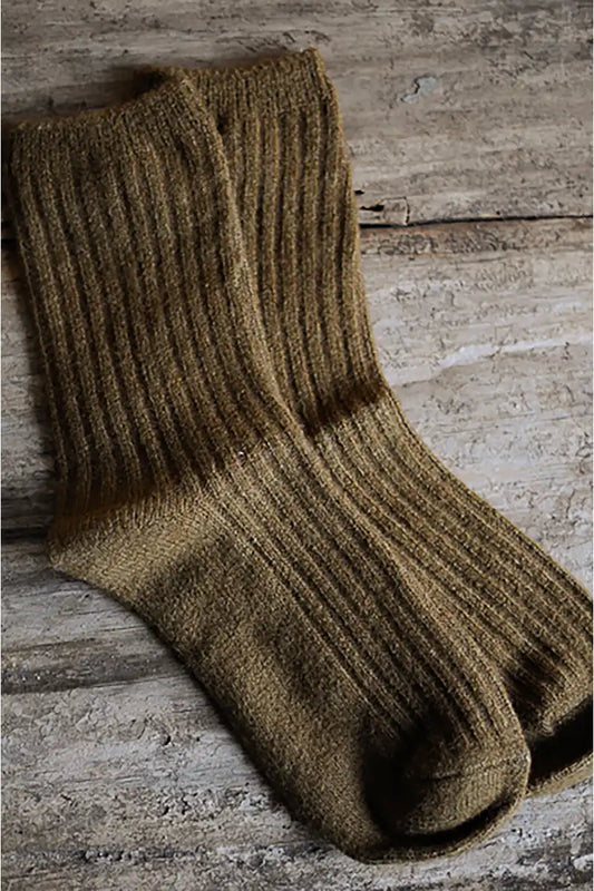 Womens socks in khaki colour 