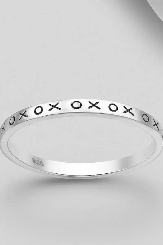 Sterling Silver ring with xoxo engraved onto it