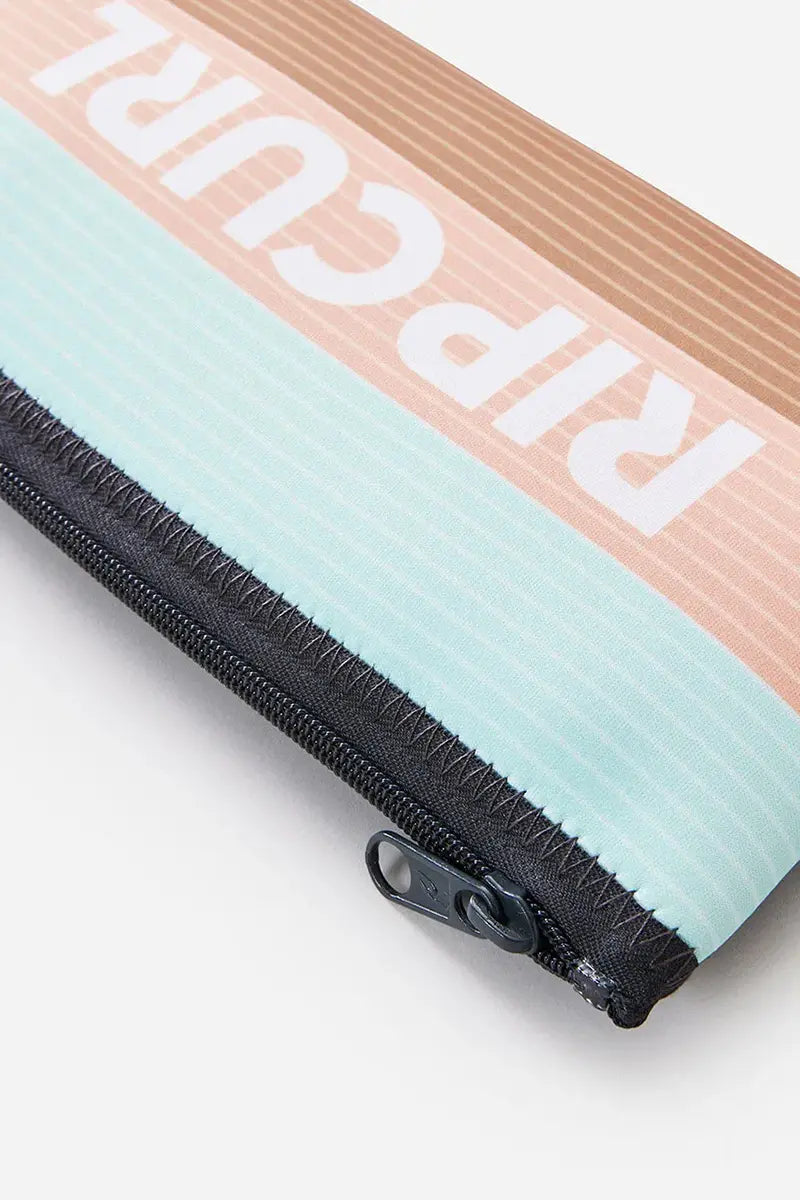 zip detail view of the Rip Curl Small Pencil Case Variety Black Multi