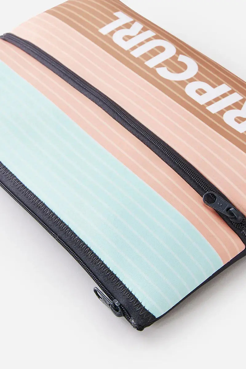 zip detail view of the Rip Curl Pencil Case XL Variety in Black Multi