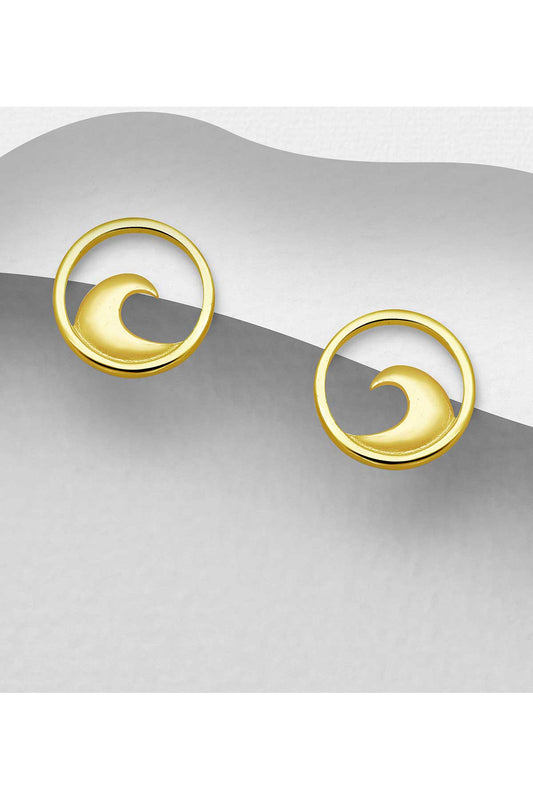 Gold wave earrings