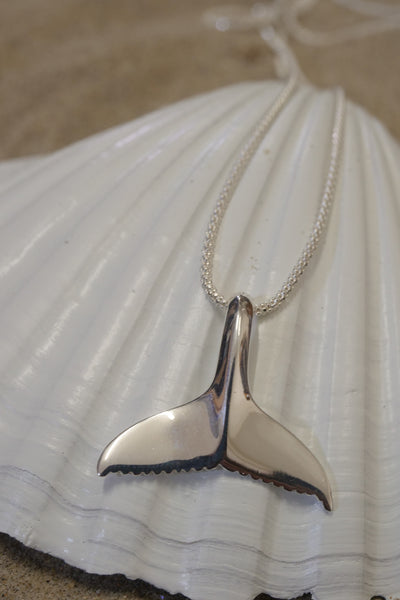 Sterling silver whale tale necklace