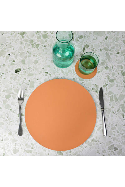 Annabel Trends Recycled Leather Placemat Terracotta Tabletop