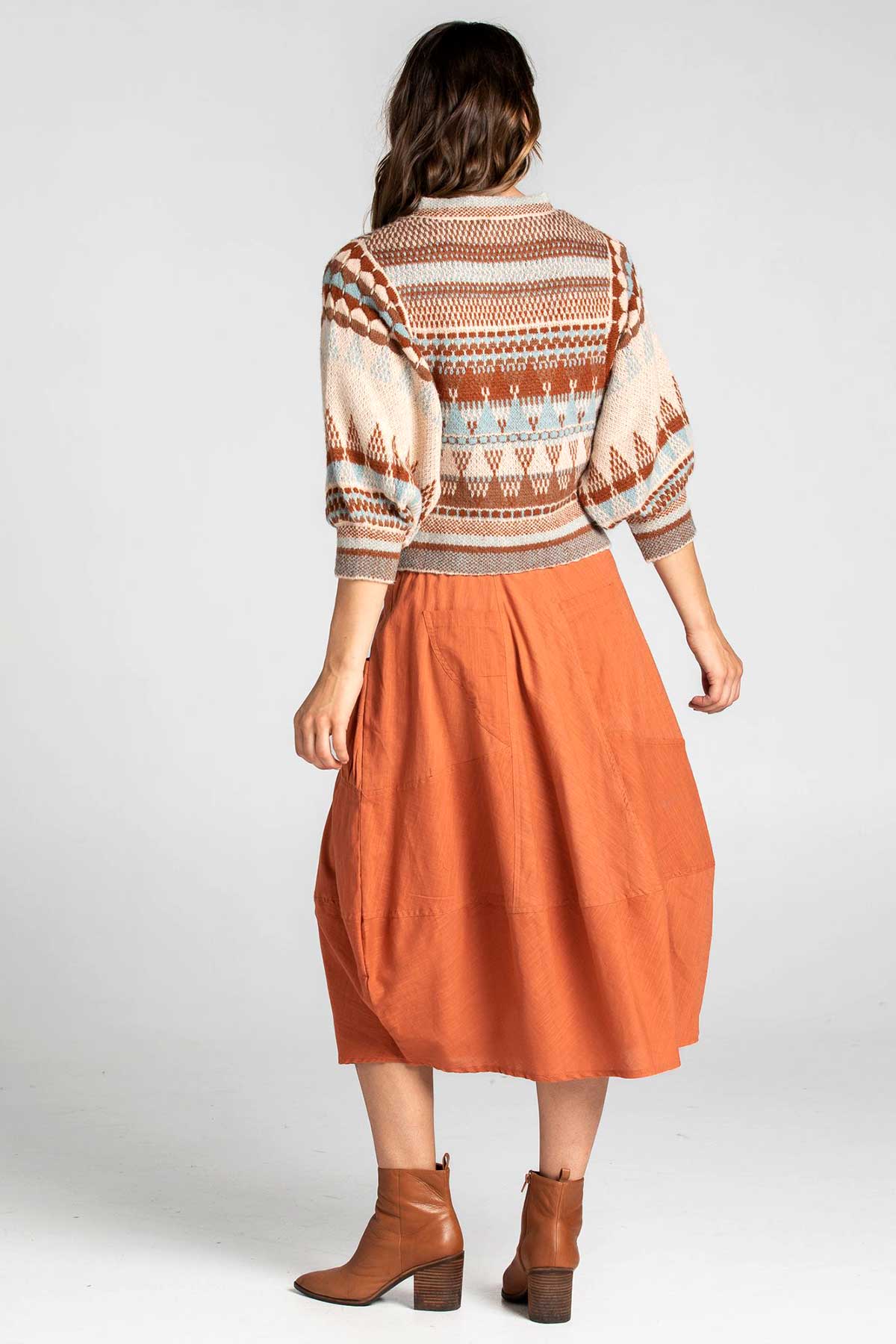 Boom Shankar Winter Guru Skirt - Rust, 2 front and back pockets.
