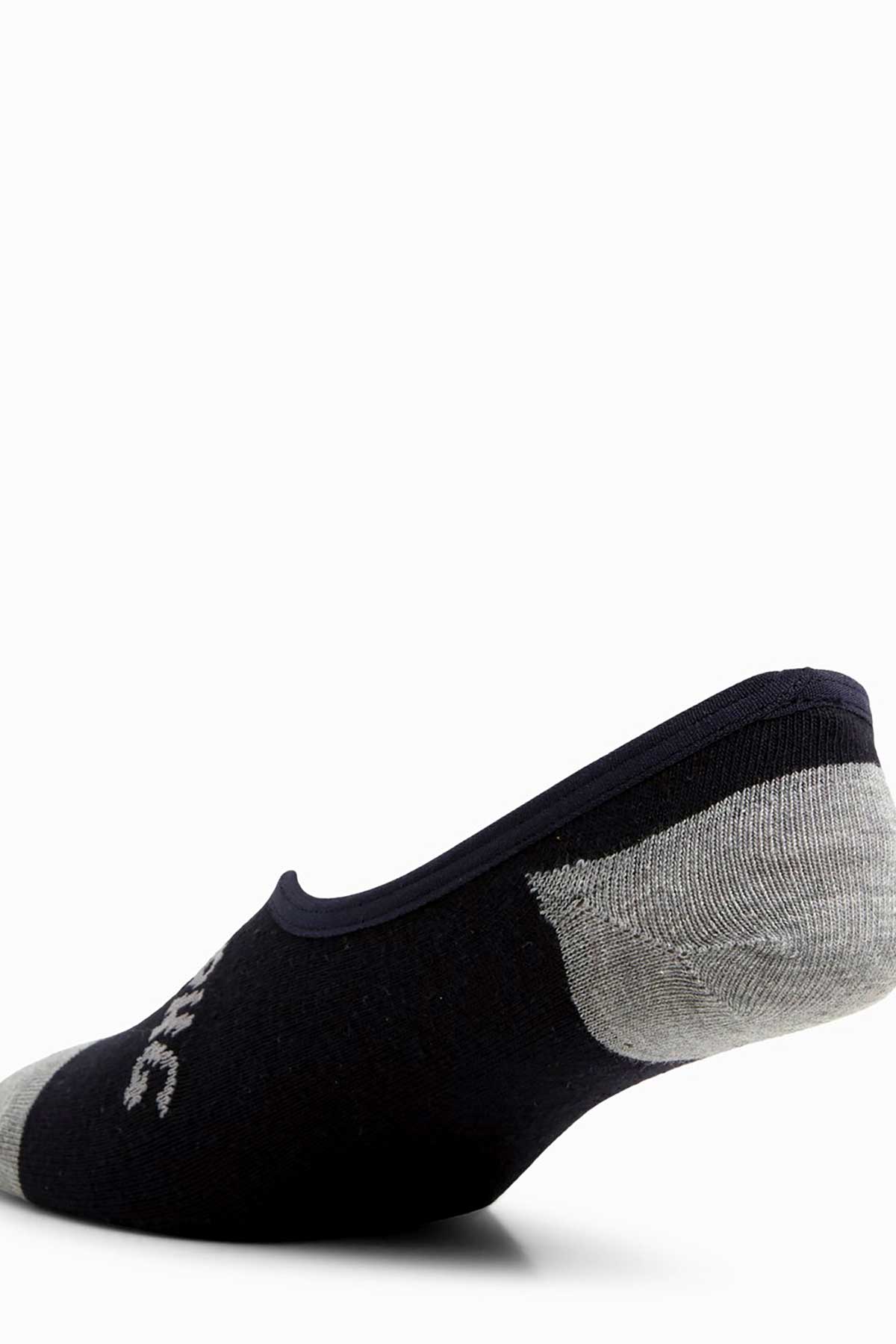 Billabong Invisible Socks 5 Pack, Back View Black and Grey.