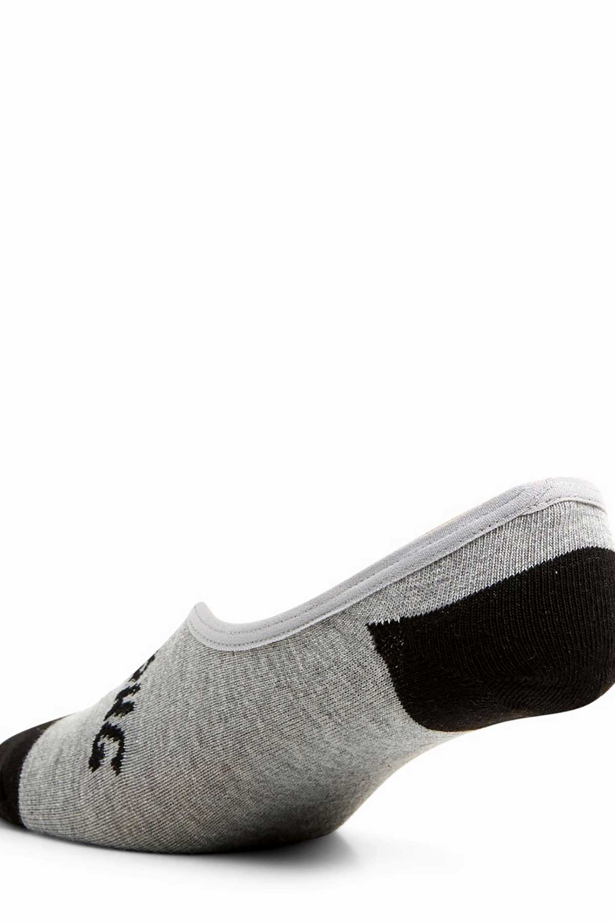 Billabong Invisible Socks 5 Pack, Back View, Grey and Black.