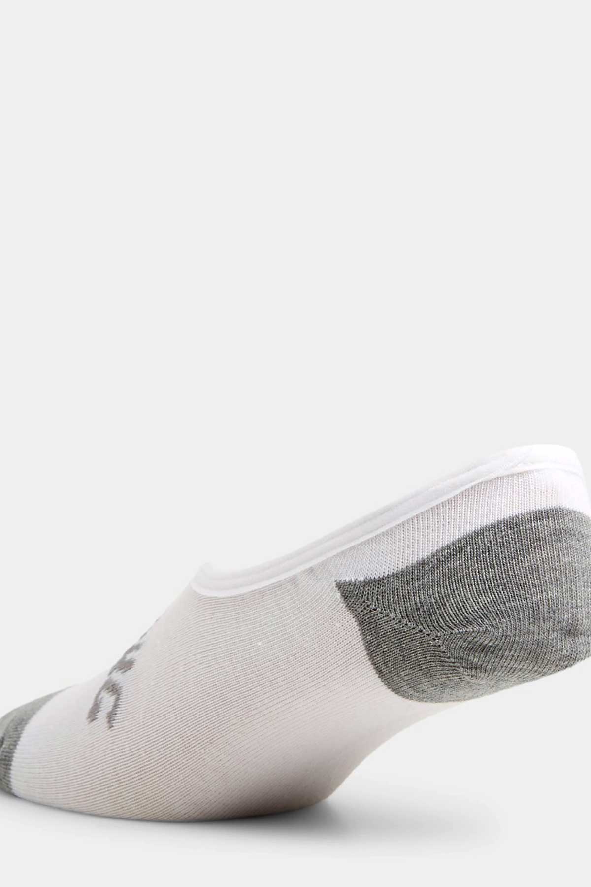 Billabong Invisible Socks 5 Pack, Back View White and Grey.