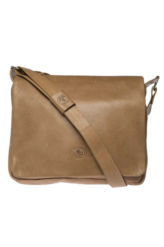 Dusky Robin small Leather Handbag - Alex natural in colour