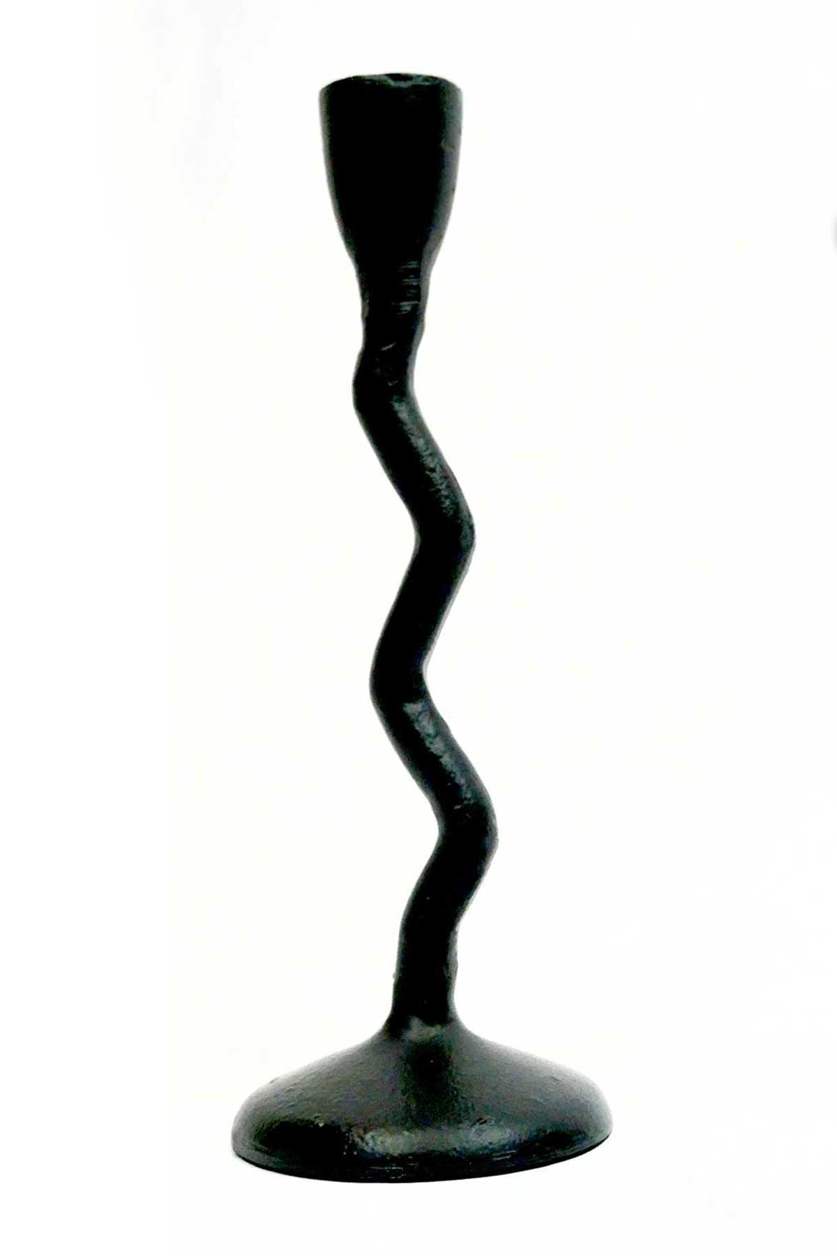 Madras Link Wave Black Candlestick large