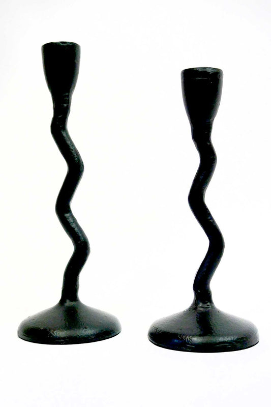 Madras Link Wave Black Candlestick small and large