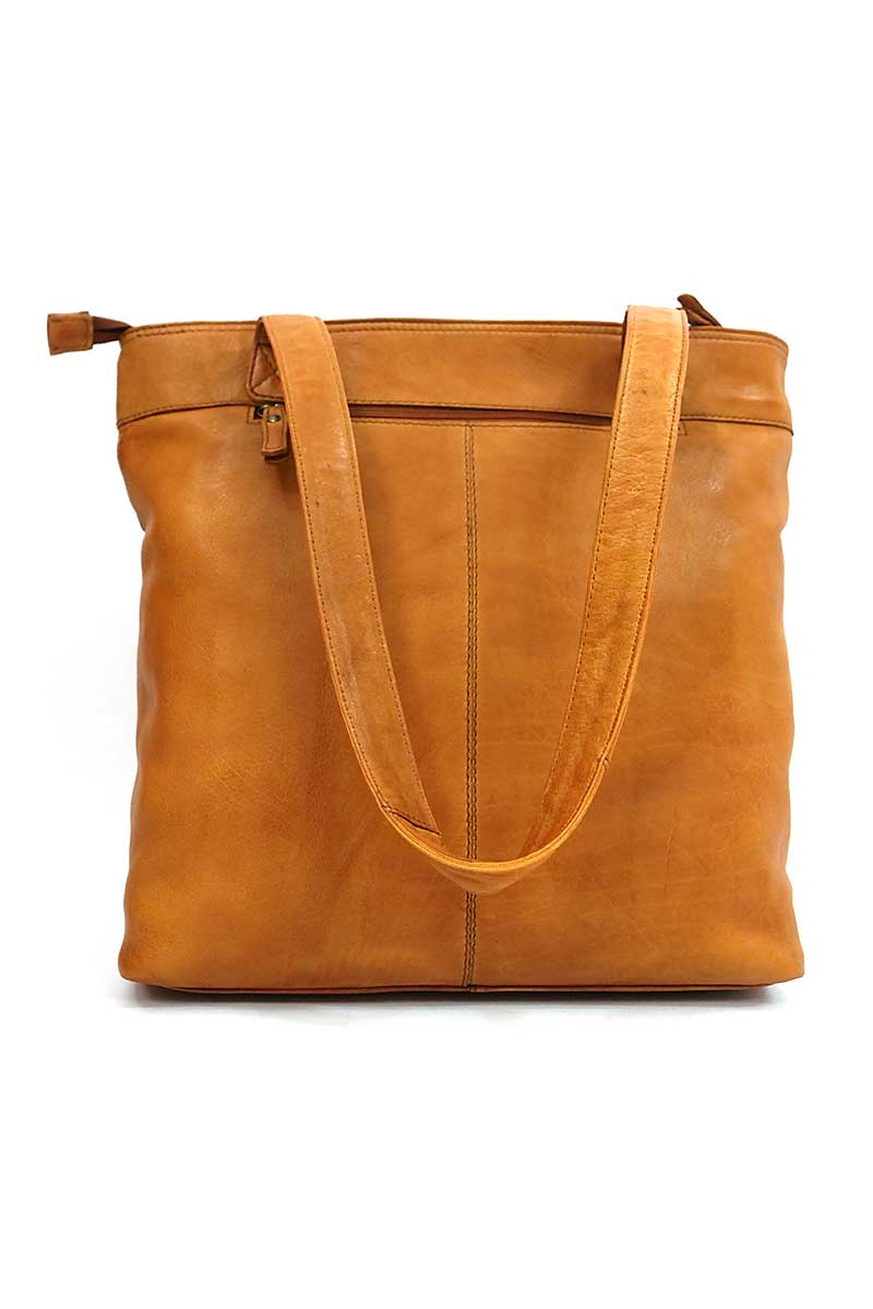 Rugged Hide Leather Tote Bag - Adelaide Tan side