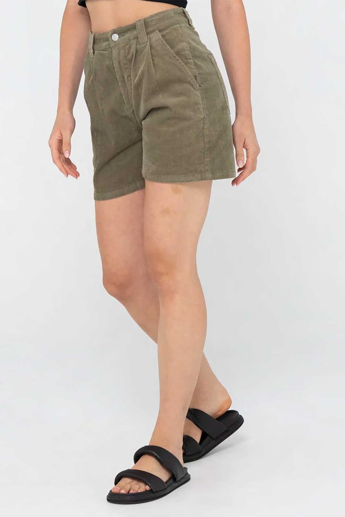 Rusty Westwood High Waisted Cord Short Side