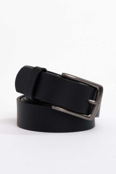Rusty Mens Leather Belt High River black rolled