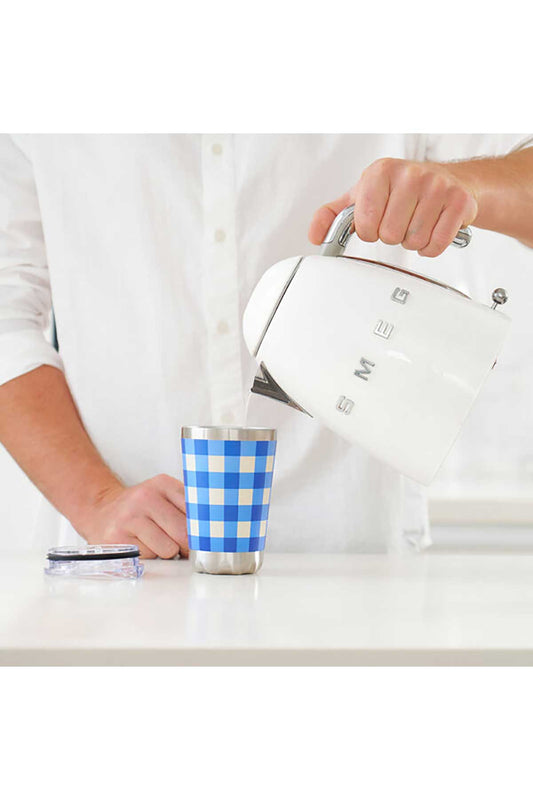 Stainless Coffee Mug Cobalt Check Full