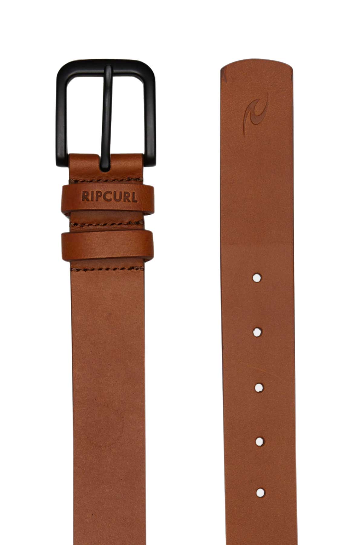Rip Curl Mens Leather Belt - Cut Down in tan showing both ends