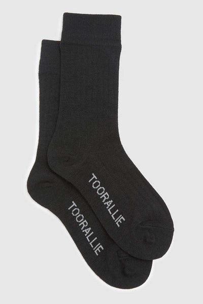 Toorallie Socks - Fine Merino, Black.