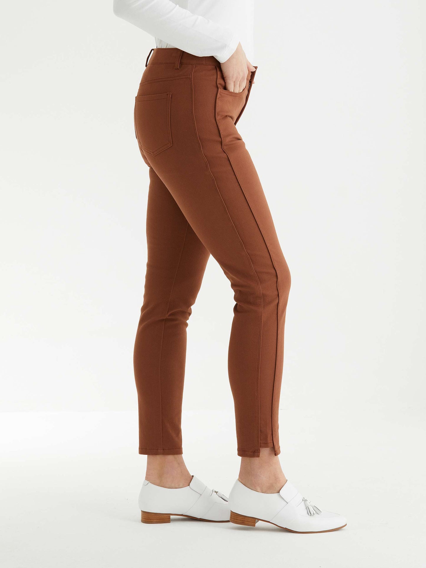 Marco polo Panelled jean copper side
