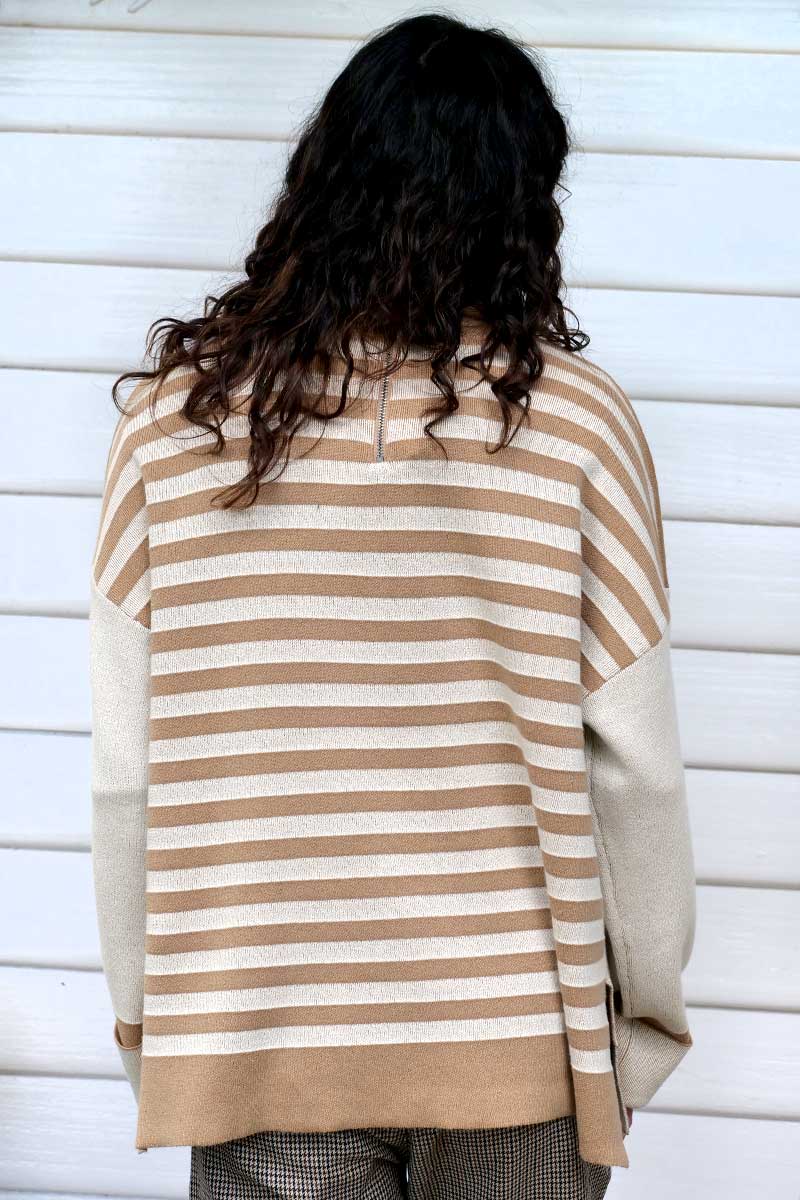 back of Foil Jumper - Block & Roll Sweater