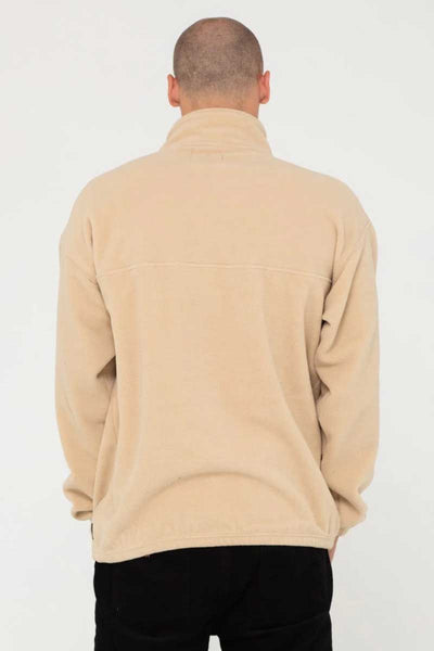 back of the Rusty Mens Polar Fleece Jumper Middle Section Crew