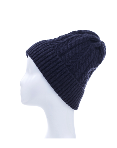 Cable Beanie - navy 