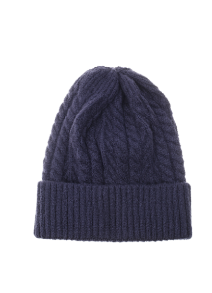 Cable Beanie - navy 