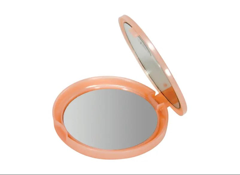 pink compact macro mirror open