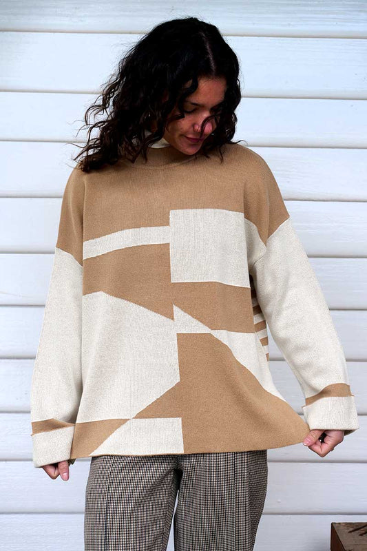 front of Foil Jumper - Block & Roll Sweater