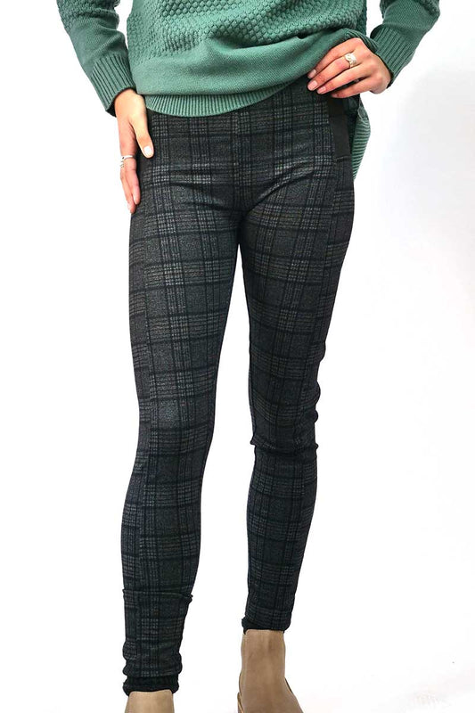 front of Foil Skinny Pants Neat Repeat in Autumn Check